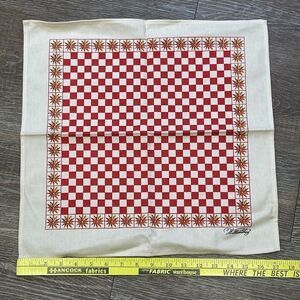 WILLIAMSBURG Kitchen Towel Red White One Size Checkered Squares Print Handwoven